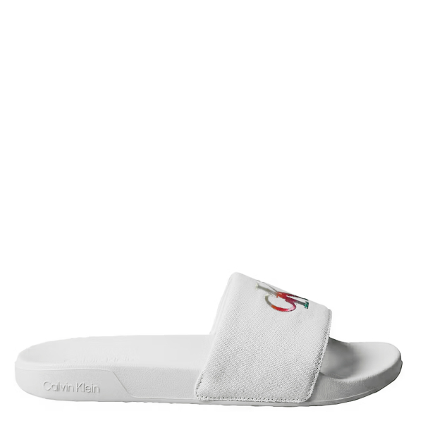 Calvin Klein Tongs en toile profiles avec logo - 43 Blanc- Ref 36 €
